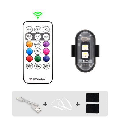 Wireless RGB LED Strobe Lights – Warning & Position Lights for Aircraft, Helicopters, and Motorcycles