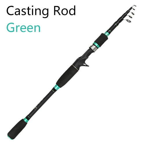HLUR Carbon Fiber Telescopic Fishing Rod – 5–7 Section Portable Spinning & Casting Travel Pole 1.8M–2.7M