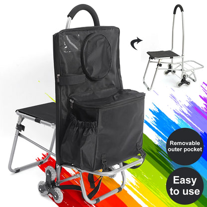 Multifunctional Folding Art Cart — Stair-Climbing Trolley with Storage, Ideal Gift for Art Students & Art Exams
