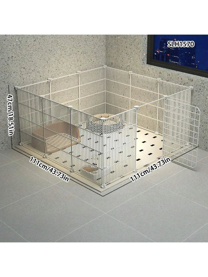 Indoor Pet Enclosure — No Assembly Teddy Fence with Tight Mesh, Escape-Proof Small Dog & Puppy Cage