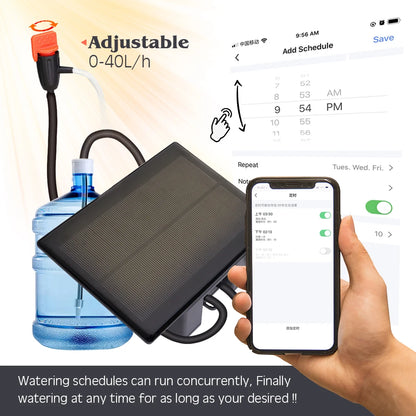 Tuya WiFi Solar Smart Drip Irrigation System — Remote Control Watering Kit for Garden & Balcony Plants