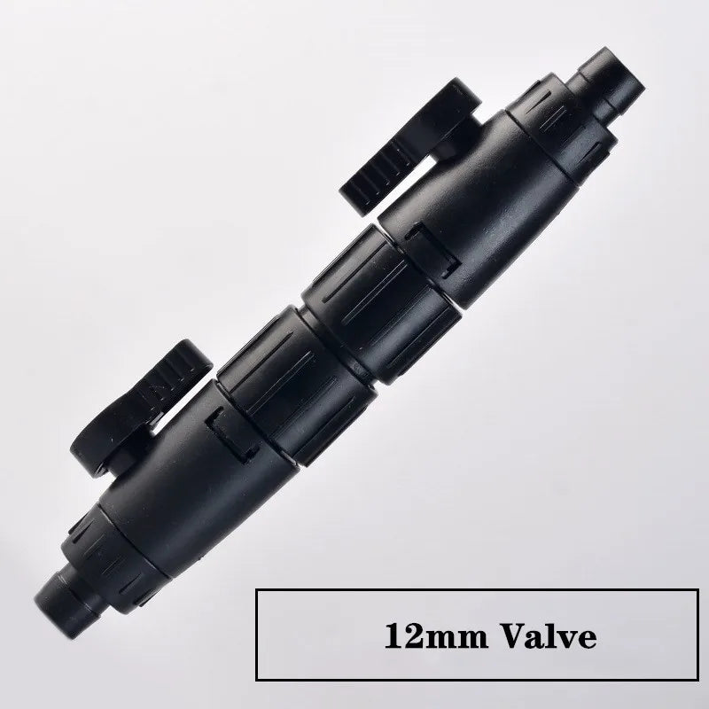 12mm/16mm Double Tap Quick Release Aquarium Valve — No-Leak Water Flow Control & Filter Connector