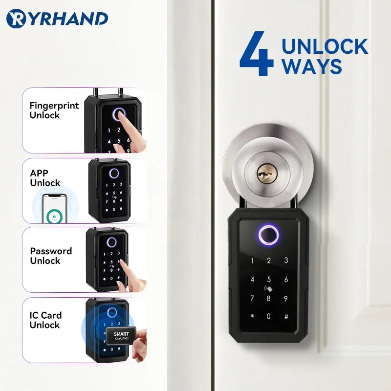 YRHAND TTLock Wifi Security Box – Smart Digital Fingerprint Lock with Password & Tuya App for Portable Protection