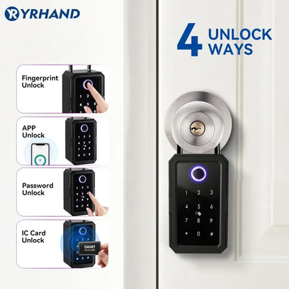 YRHAND TTLock Wifi Security Box – Smart Digital Fingerprint Lock with Password & Tuya App for Portable Protection