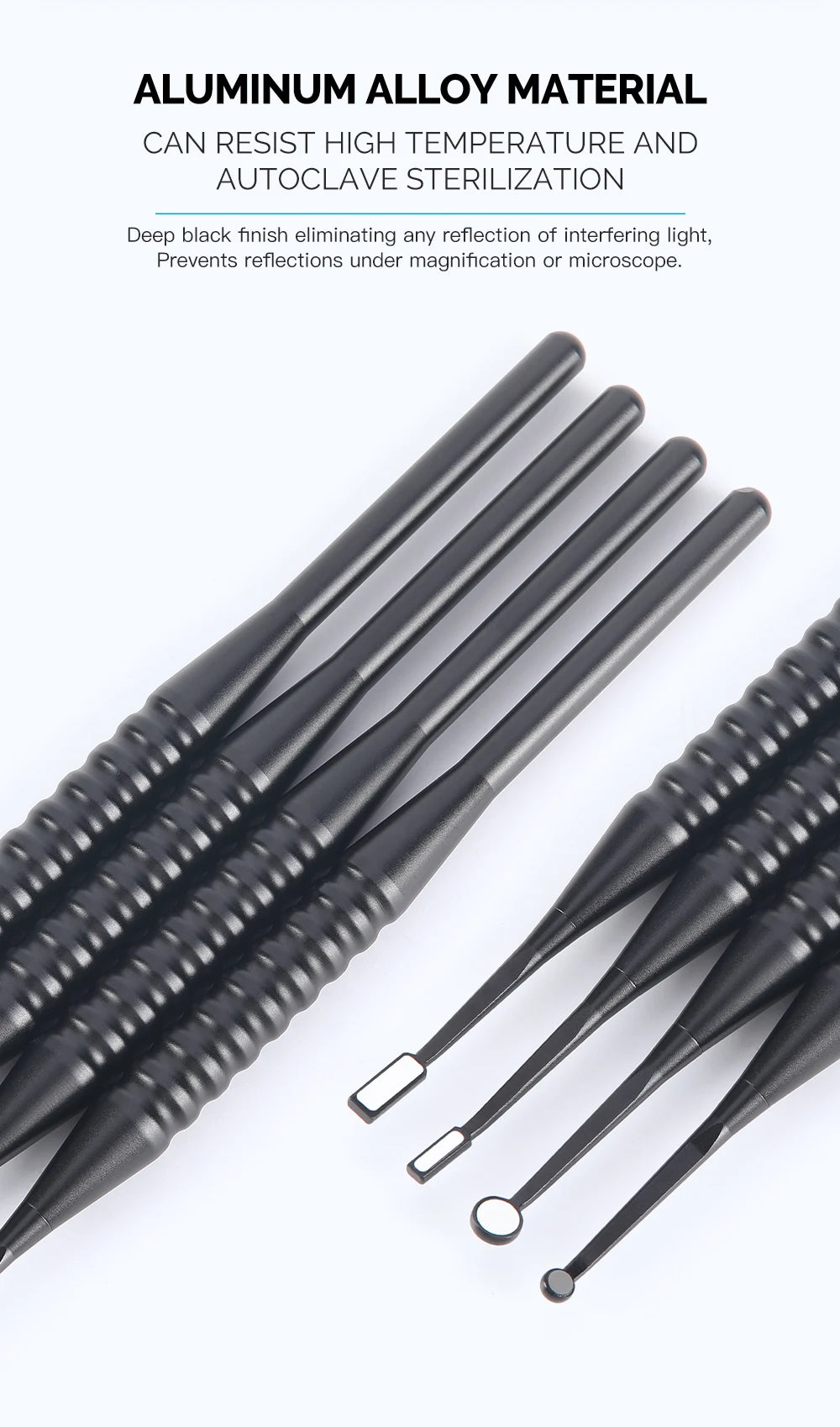 AZDENT Dental Micro Mouth Mirror – 2mm/3mm/5mm Anti-Fog Odontoscope with Detachable Handle for Oral Check