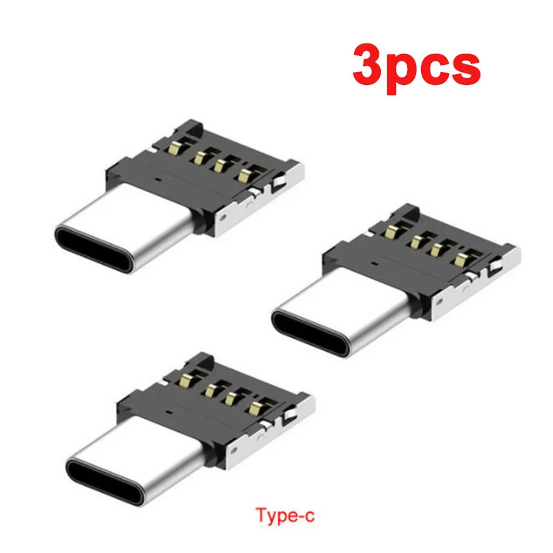 1-10PCS OTG Micro USB to Type-C Adapter – USB-C Male to USB 2.0 Female Data Connector for MacBook, Samsung, Xiaomi, Huawei, Android Phones