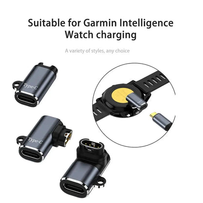 USB Type-C Charger Adapter for Garmin Fenix 7/7X/5S/6/6X/6S Pro – Smartwatch Charging Converter Accessory