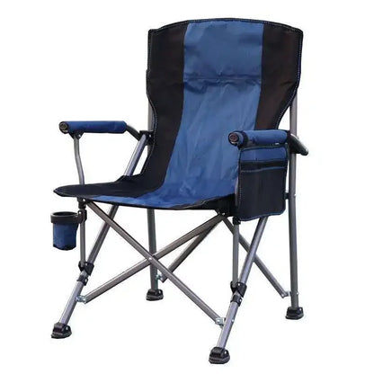 Outdoor Folding Fishing Chair – Large Camping Chair with Backrest, Armrests & Cup Holder