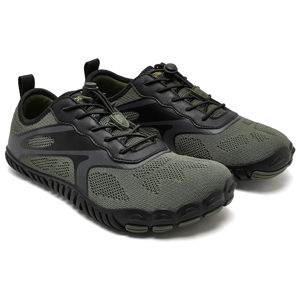 HOBIBEAR Unisex Barefoot Wide Toe Sneakers – Zero Drop Outdoor Running & Beach Walking Shoes with Elastic Band