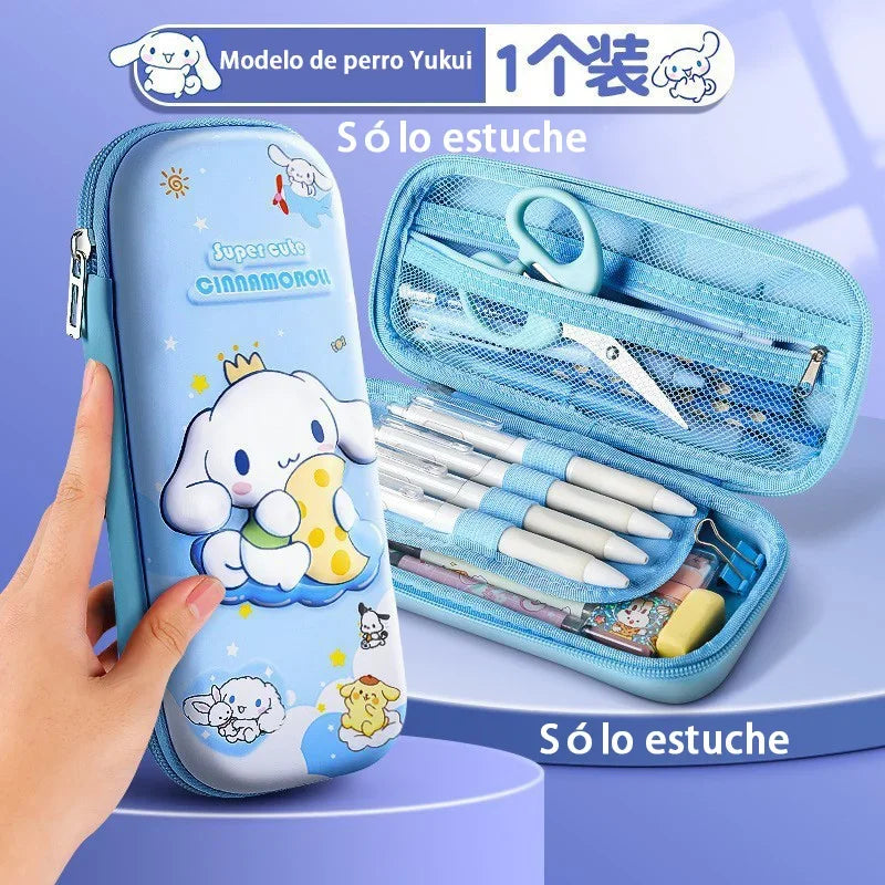 Sanrio 3D Kuromi, My Melody & Cinnamoroll Pencil Case - Large Capacity Cartoon Stationery Bag for Students