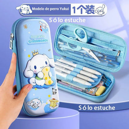 Sanrio 3D Kuromi, My Melody & Cinnamoroll Pencil Case - Large Capacity Cartoon Stationery Bag for Students