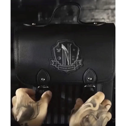 Wednesday Addams Backpack — Schoolgirl Nevermore College Cosplay Messenger Bag for Kids & Fans Gift