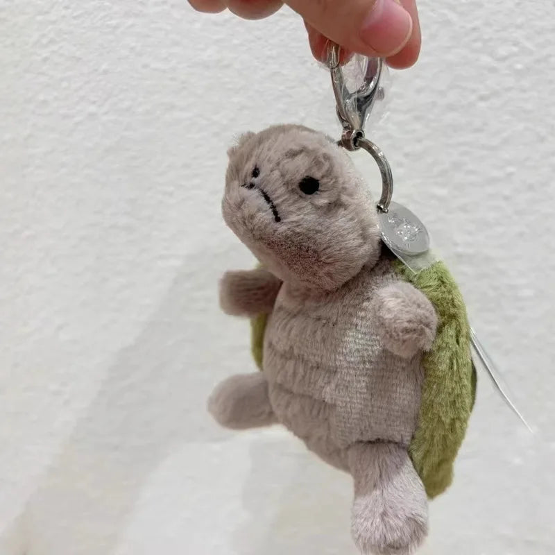 Jellycat Mr. Timmy Turtle Keychain – Cute Plush Pendant for Bags, Baby Doll Gift, Turtle Toy Key Ring