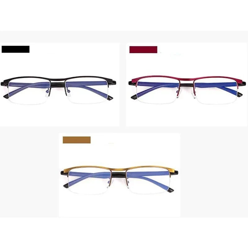Progressive Multifocal Reading Glasses – Anti-Blue Light Half Frame Bifocal Eyewear for Men & Women +1.00 to +4.00