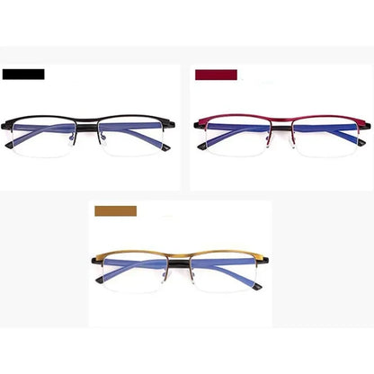 Progressive Multifocal Reading Glasses – Anti-Blue Light Half Frame Bifocal Eyewear for Men & Women +1.00 to +4.00