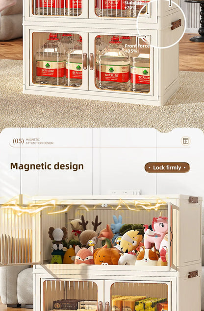 Large Capacity Collapsible Storage Bin — Plastic Organizer with Lid for Clothes, Toys & Blankets, Stackable & Portable for Bedroom or Nursery