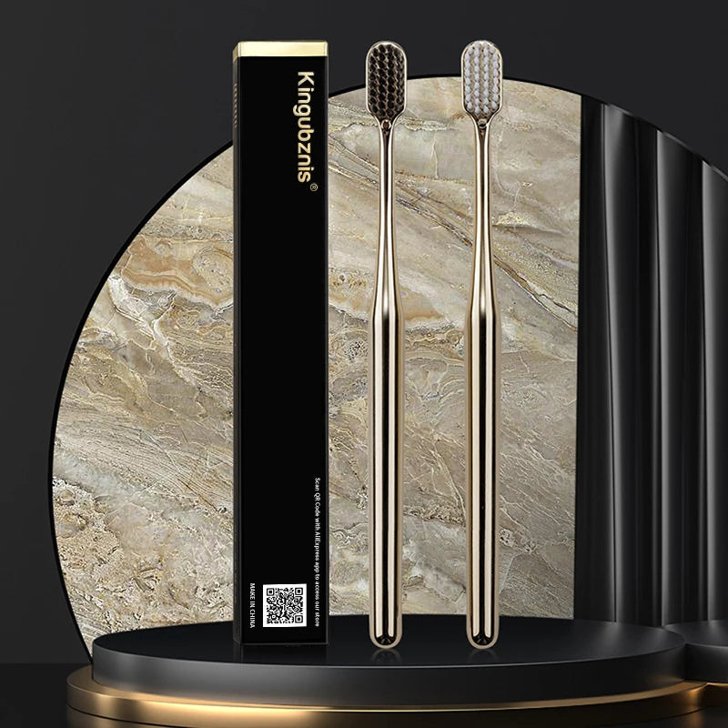 New Electroplated Luxury Toothbrush: Gold & Silver Teeth Brush for Men and Women - Kingubznis Brand