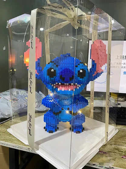 Kawaii Disney Stitch Building Block Toy – Giant Assembly Statue for Kids Birthday Gift & Desk Decoration