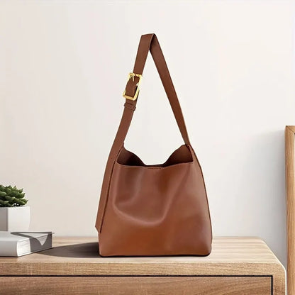 Solid Fashion Women Shoulder Bag | Minimalist PU Leather Crossbody Handbag | Versatile Bag for Work