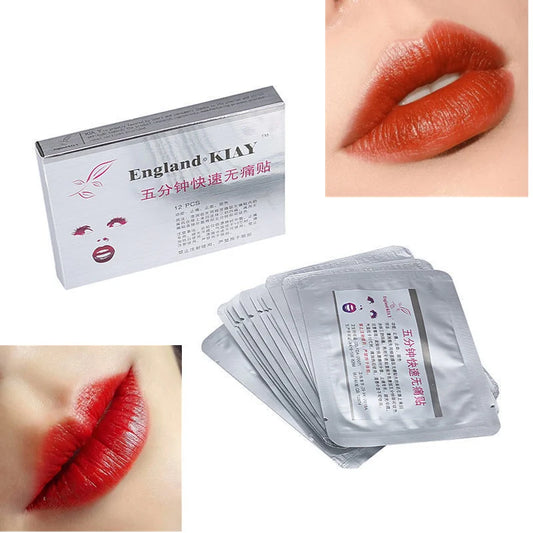12pcs Lip Paste Mask – Tattoo & Makeup Care for Bleeding Relief and Color Fixing