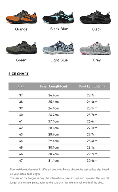 HOBIBEAR Unisex Barefoot Wide Toe Sneakers – Zero Drop Outdoor Running & Beach Walking Shoes with Elastic Band