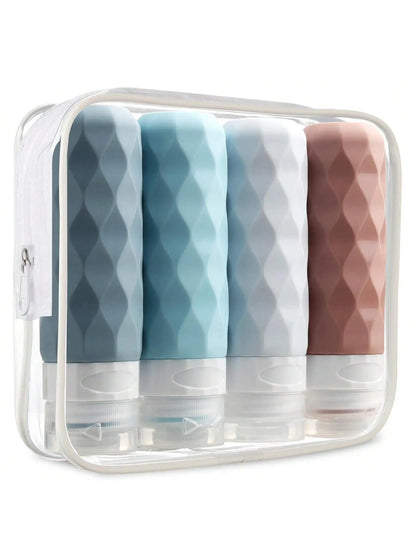 4-Pack Silicone Travel Bottles – 3oz TSA-Approved, Leak-Proof, BPA-Free Portable Toiletry Containers