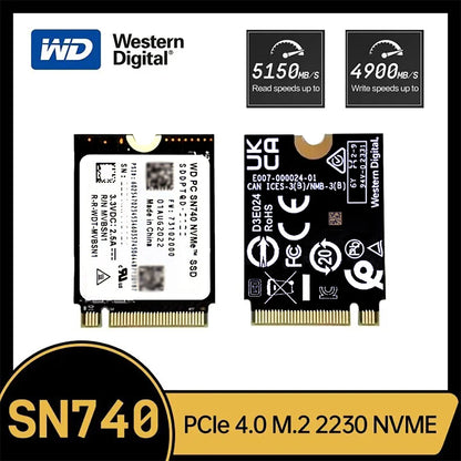 Western Digital WD SN740 1TB/2TB SSD – M.2 2230 Gen4 PCIe 4.0x4 NVMe Solid State Drive for Steam Deck & Surface Pro X