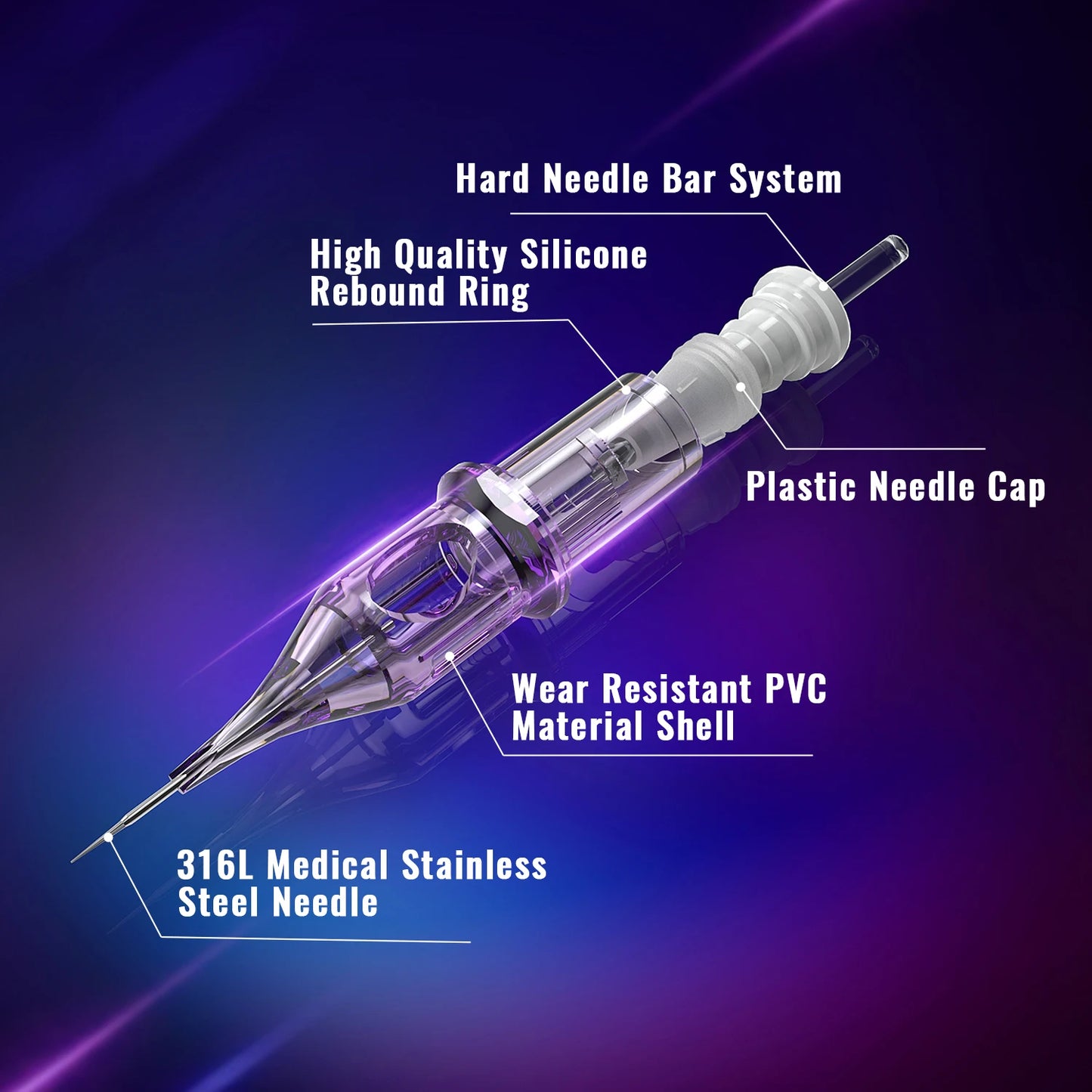 10pcs Disposable Tattoo Cartridge Needles – RL, RS, RM, M1 Series for Eyebrow, Eyeliner & Permanent Makeup