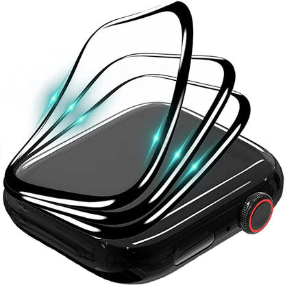 Protector Film for Apple Watch - Curved Screen Protectors for 38mm to 49mm, Compatible with Series 8, 7, SE, Ultra, 9, 10
