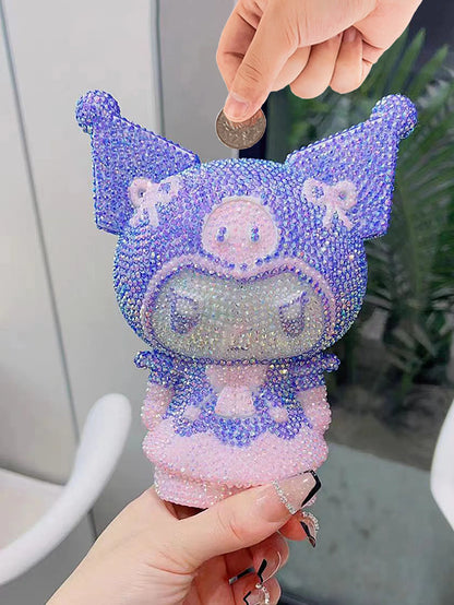 Hot Sale DIY Anime Piggy Bank – Cartoon Melody & Hello Kitty Diamond Stick Figurine Model Gift Statue Doll