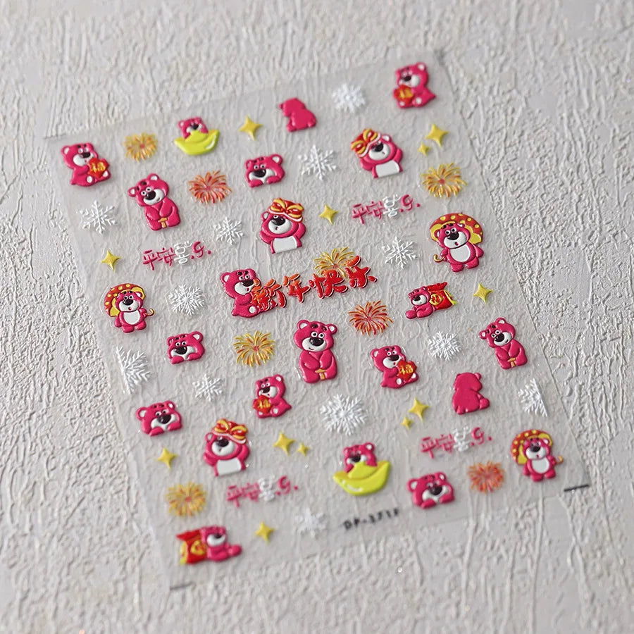 Cute Snoopy 5D Nail Stickers – Cartoon Anime Nail Art Decoration