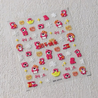 Cute Snoopy 5D Nail Stickers – Cartoon Anime Nail Art Decoration