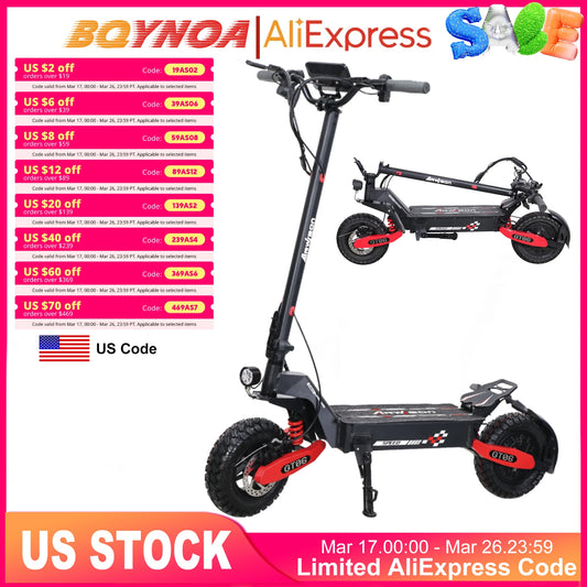 30MPH Electric Scooter with 1200W Motor – 20/40 Mile Range, Spring Damping, Disc Brake & 11" Off-Road Folding Tires