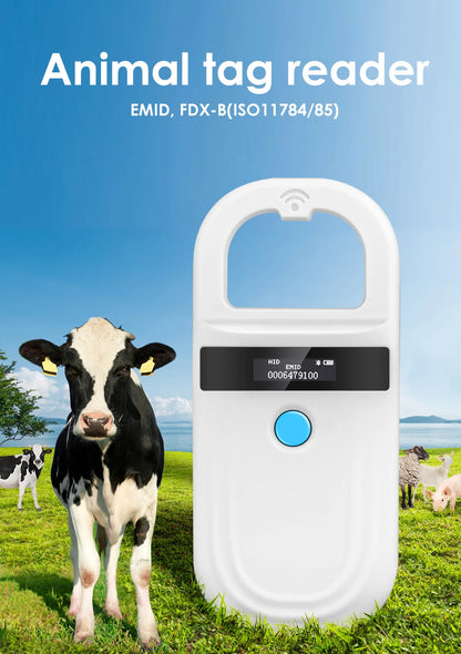 Handheld Animal RFID Reader - 134.2KHz & 125kHz Pet Microchip Scanner, USB/Bluetooth Tag Reader for Cats & Dogs with Tags