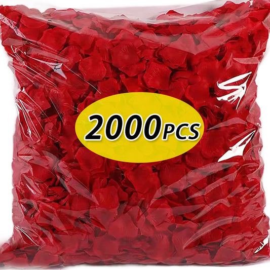 2000/100Pcs Artificial Rose Petals — Colorful Silk Fake Petals for Wedding, Valentine’s Day, Party & Romantic Decoration