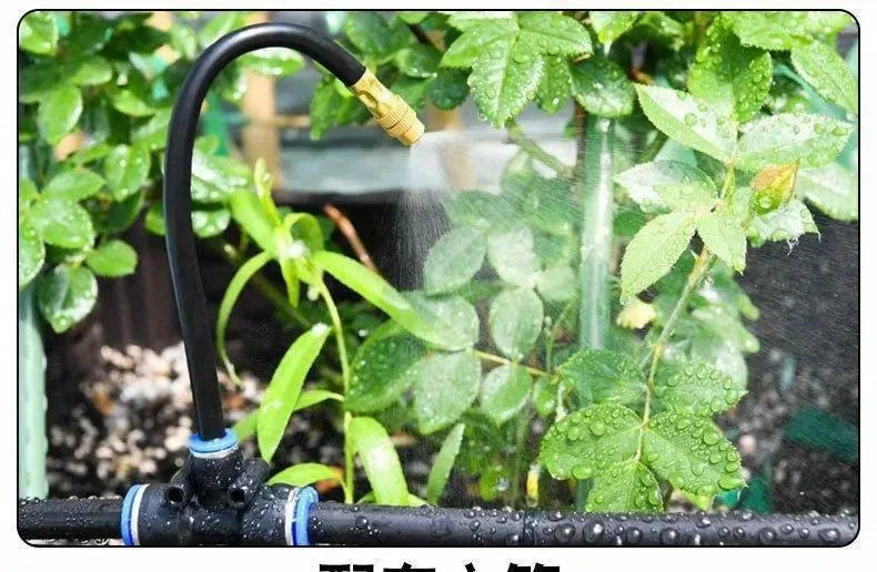 5-20M Automatic Garden Irrigation Kit – Universal Rotating Copper Nozzle Sprinkler for Balcony & Lawn Watering