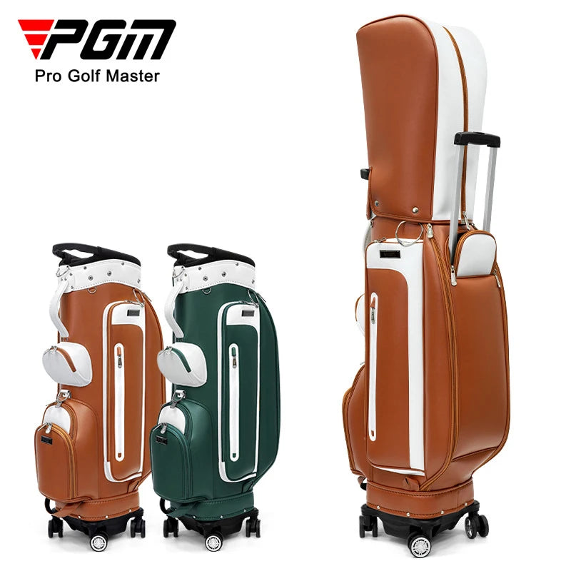 PGM Wheeled Golf Caddy Bag QB127 – 4-Wheel 360° Rotation Removable Waterproof Bag for Men & Women