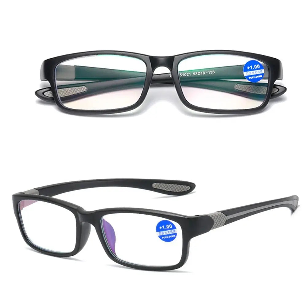 Sports Reading Glasses - Anti-Blue Light TR90 Frame Eyewear for Men & Women (+100 to +400)
