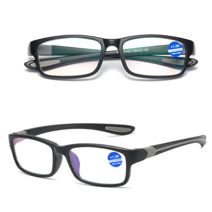 Sports Reading Glasses - Anti-Blue Light TR90 Frame Eyewear for Men & Women (+100 to +400)