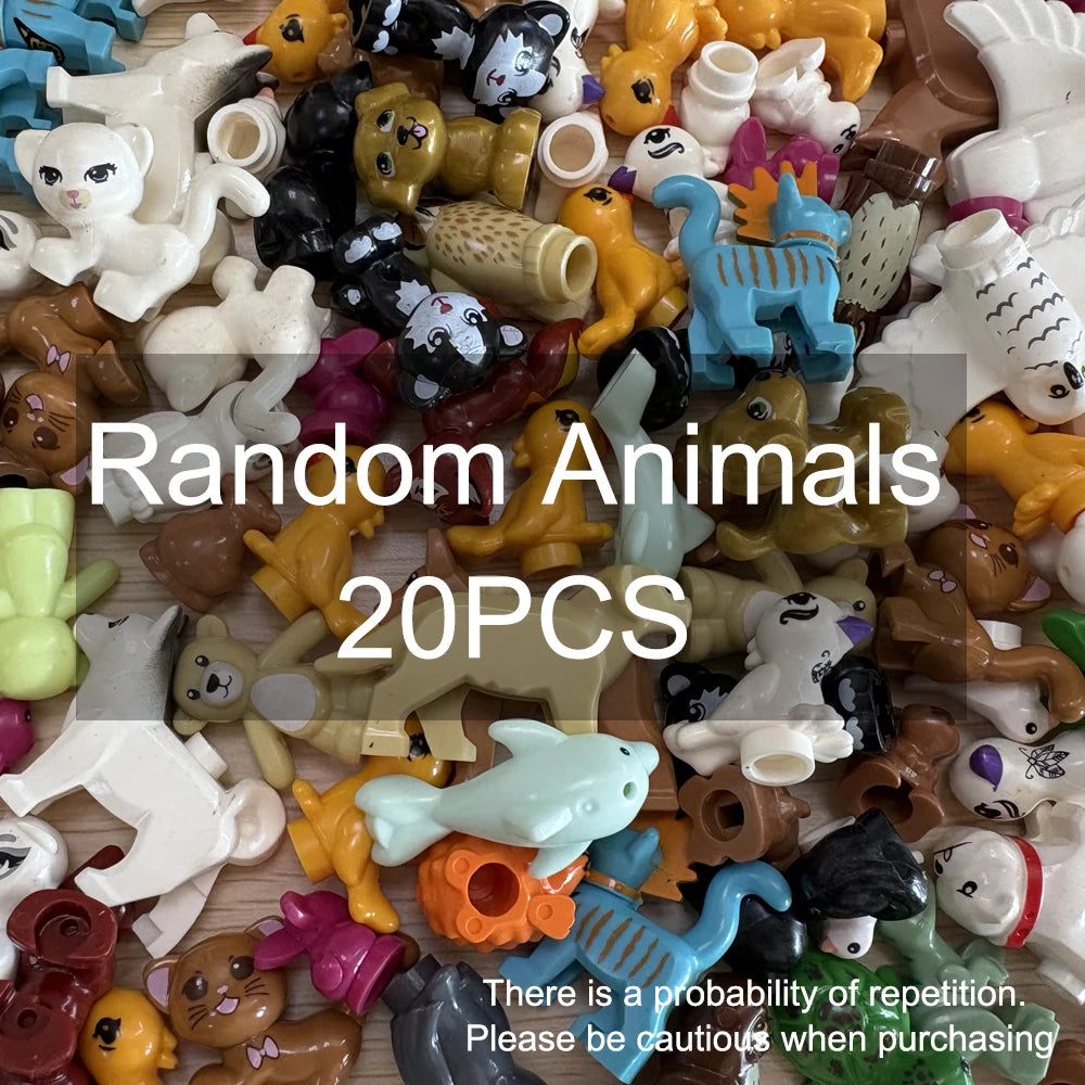 MOC Animal Scene Building Blocks – Zoo & Wildlife DIY Toy Bricks with Ducks, Cats, Dogs, Penguins, Eagles, Wolves, Bears, Deer, Sharks, Snakes, Mice, Sheep (K055)