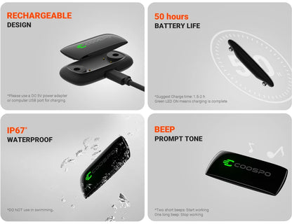 COOSPO H9Z Bluetooth Heart Rate Monitor Chest Strap — ANT+ HRM Waterproof for Garmin, Wahoo, Zwift