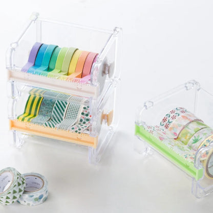 GUGCGV Stationery Masking Tape Cutter & Organizer | Office Tape Dispenser & Storage for Office Supplies