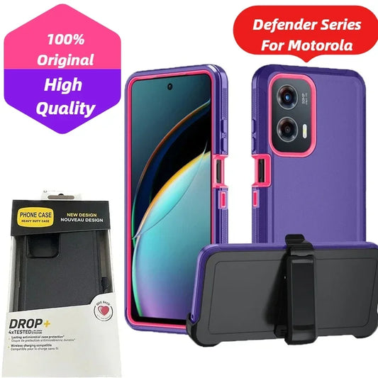 Ott Defender Series Case for Moto G – Anti-Drop Cover with Box & Clip for Stylus, Power, Play 4/5G (2023-2025), G04/24/13/23, E13/20/30/40