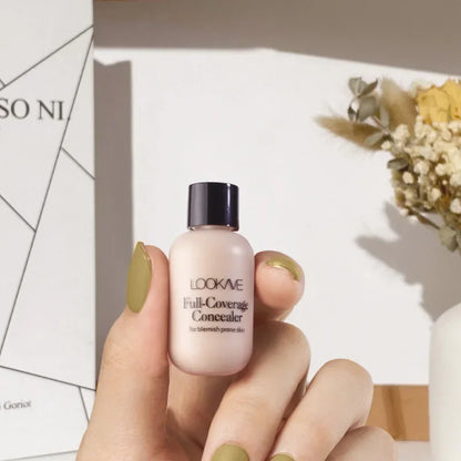 Waterproof Liquid Concealer Foundation – Full Coverage Cream for Acne, Scars, Dark Circles & Face Makeup Base