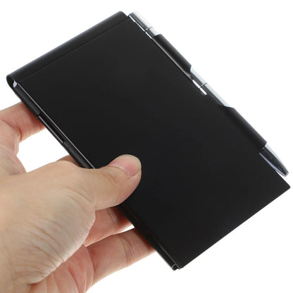 Mini Notebook Memo Pad - Convenient Pocket Server Note Pad for Work Schedules, Aluminum Alloy Reading Page