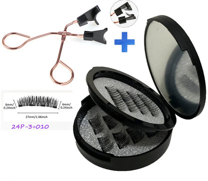 12PCS Magnetic False Eyelashes – Half Lashes Set with Double Box, Mirror & Applicator, Reusable Beauty Makeup