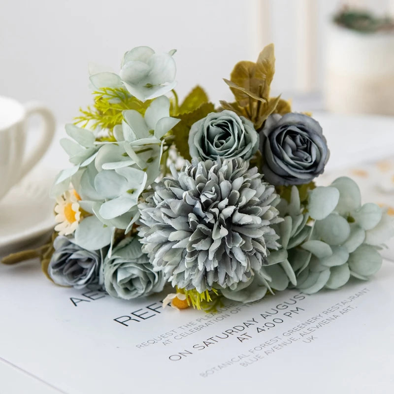 7-Piece Chamomile Faux Flower Arrangement — Flowerpot Ornament & Wedding Accessory