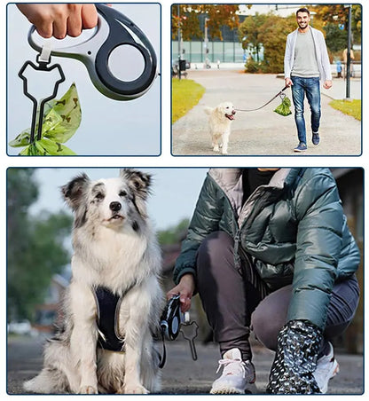 Hands-Free Dog Poop Bag Dispenser with Clip Traction Rope: Convenient Toilet Bag Holder for Cleaning, Cat & Dog Supplies