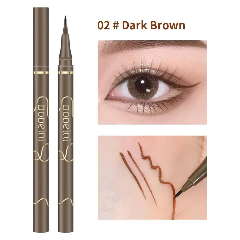 Waterproof Quick-Dry Liquid Eyeliner – Ultra-Fine Matte Black/Brown Long-Lasting Eye Makeup Gift