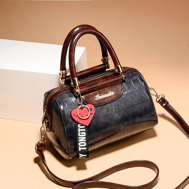 Luxury Women’s PU Leather Handbag – Classic Crocodile Tote & Shoulder Messenger Bag